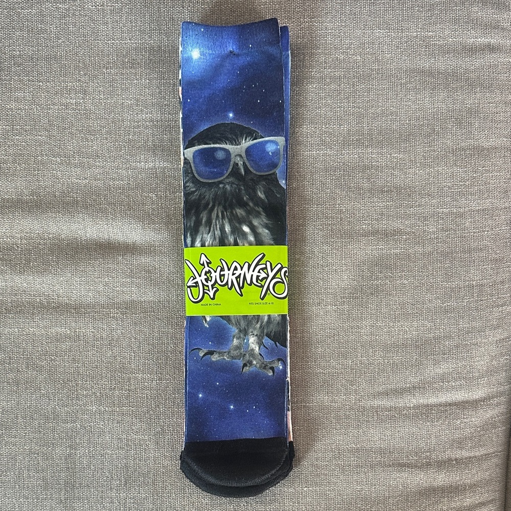 Journeys Long Printed Socks Unicorn Owl Dogs Fits Shoe Size 4-10